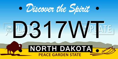 D317WT North Dakota License Plate