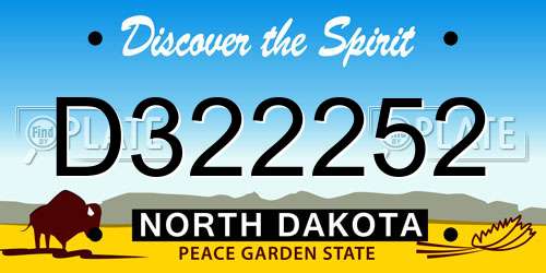 D322252 North Dakota License Plate