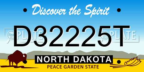 D32225T North Dakota License Plate