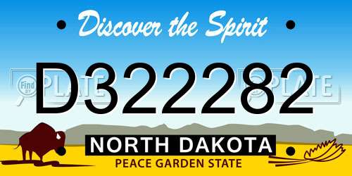D322282 North Dakota License Plate