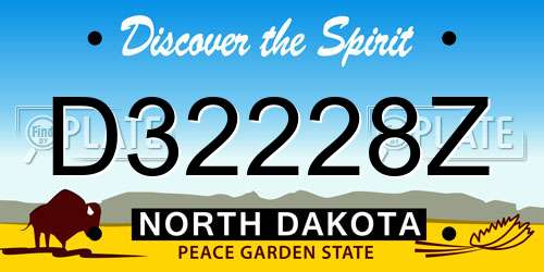 D32228Z North Dakota License Plate