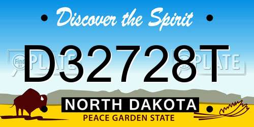 D32728T North Dakota License Plate