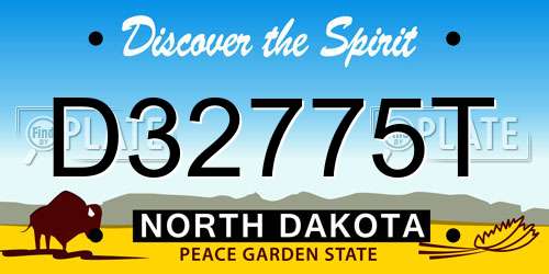 D32775T North Dakota License Plate