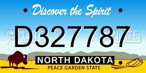 D327787 North Dakota License Plate