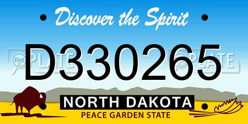 D330265 North Dakota License Plate