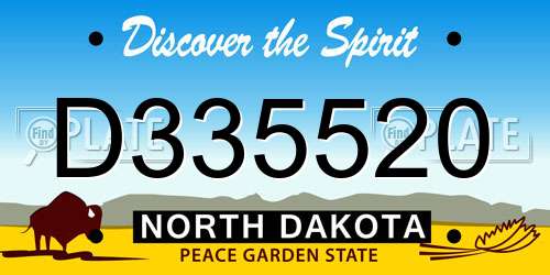 D335520 North Dakota License Plate