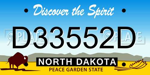 D33552D North Dakota License Plate