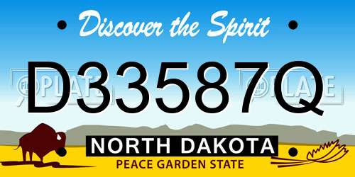 D33587Q North Dakota License Plate