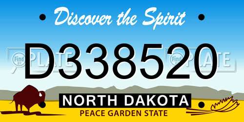 D338520 North Dakota License Plate