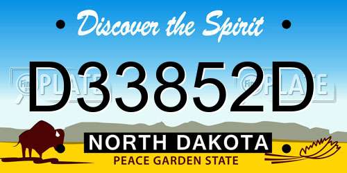 D33852D North Dakota License Plate