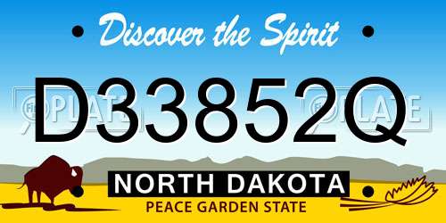 D33852Q North Dakota License Plate