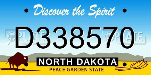 D338570 North Dakota License Plate