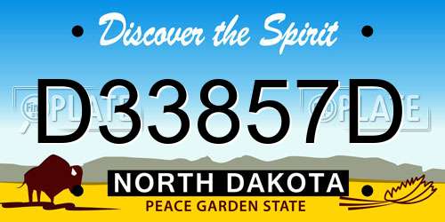 D33857D North Dakota License Plate