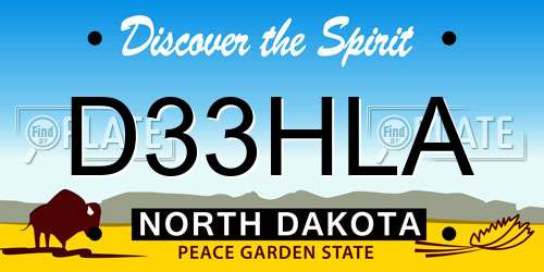 D33HLA North Dakota License Plate