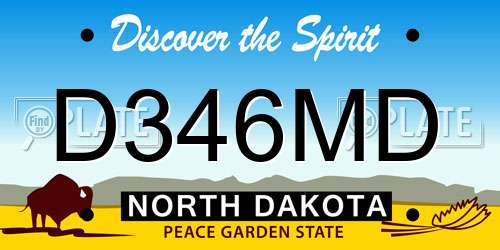 D346MD North Dakota License Plate