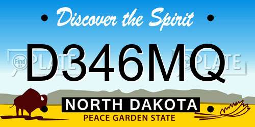 D346MQ North Dakota License Plate