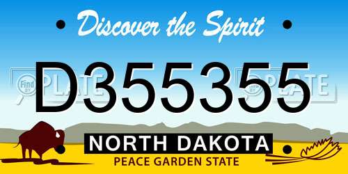 D355355 North Dakota License Plate