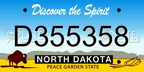 D355358 North Dakota License Plate