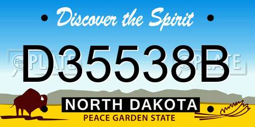 D35538B North Dakota License Plate