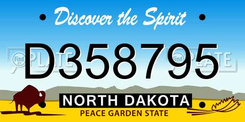 D358795 North Dakota License Plate