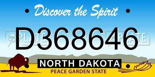 D368646 North Dakota License Plate