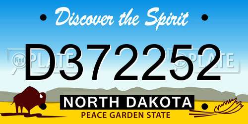 D372252 North Dakota License Plate