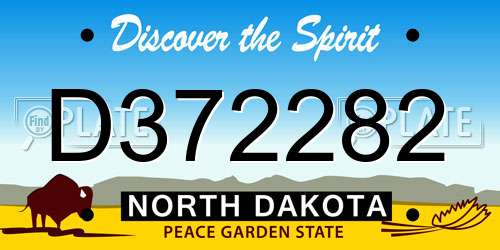 D372282 North Dakota License Plate