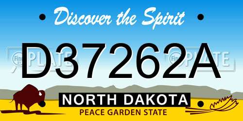 D37262A North Dakota License Plate