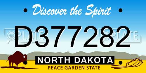 D377282 North Dakota License Plate