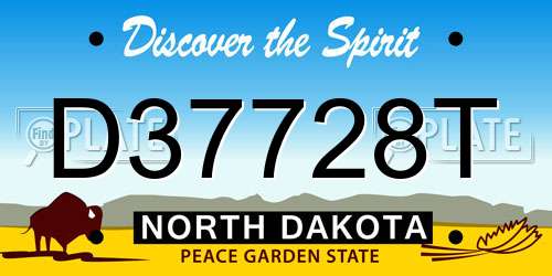 D37728T North Dakota License Plate