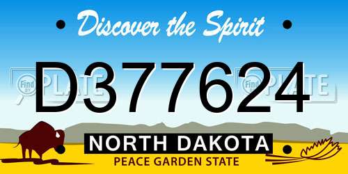 D377624 North Dakota License Plate