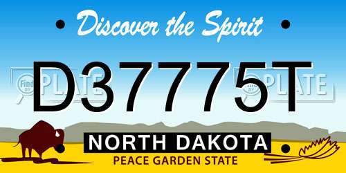 D37775T North Dakota License Plate