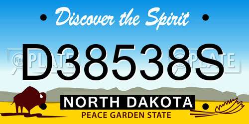 D38538S North Dakota License Plate