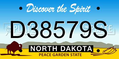 D38579S North Dakota License Plate