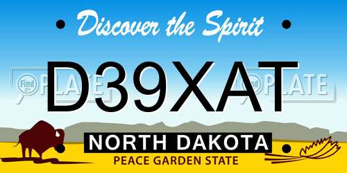 D39XAT North Dakota License Plate