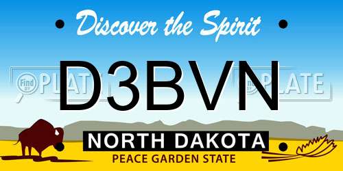 D3BVN North Dakota License Plate