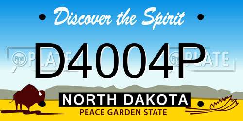 D4004P North Dakota License Plate