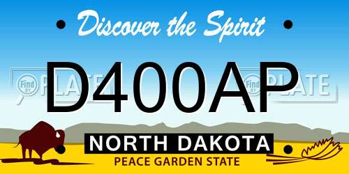 D400AP North Dakota License Plate