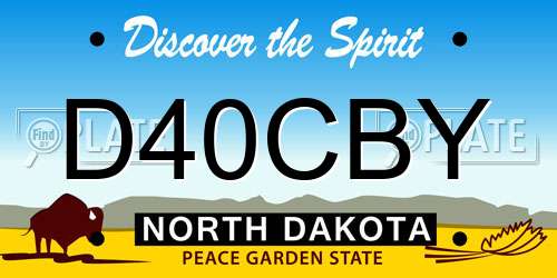 D40CBY North Dakota License Plate