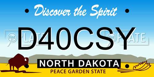 D40CSY North Dakota License Plate