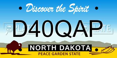 D40QAP North Dakota License Plate
