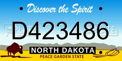 D423486 North Dakota License Plate