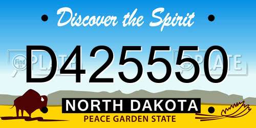 D425550 North Dakota License Plate