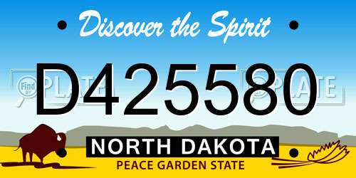 D425580 North Dakota License Plate