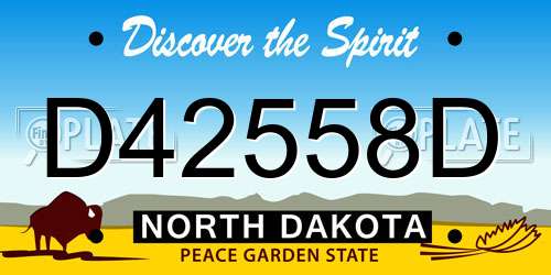 D42558D North Dakota License Plate