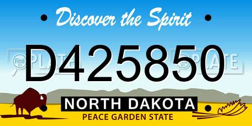 D425850 North Dakota License Plate