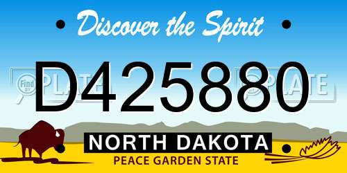 D425880 North Dakota License Plate