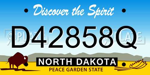D42858Q North Dakota License Plate
