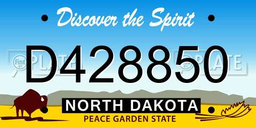 D428850 North Dakota License Plate