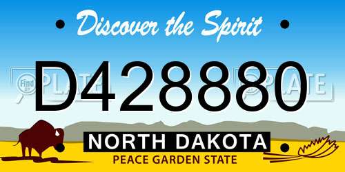 D428880 North Dakota License Plate